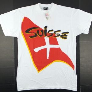 Vintage 1994 World Cup Suisse National Team Soccer T-Shirt Size Men's Large L